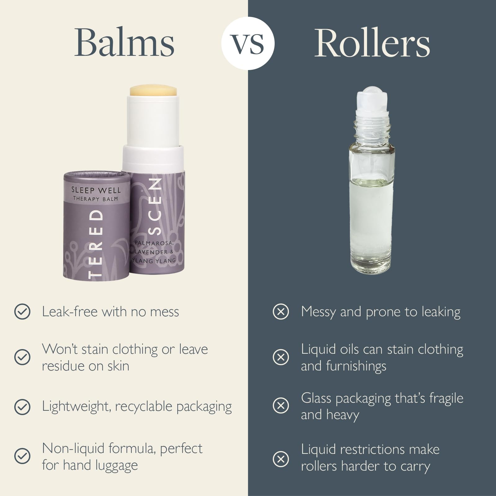 Pocket-size balm fitting easily into a bag or pocket.
