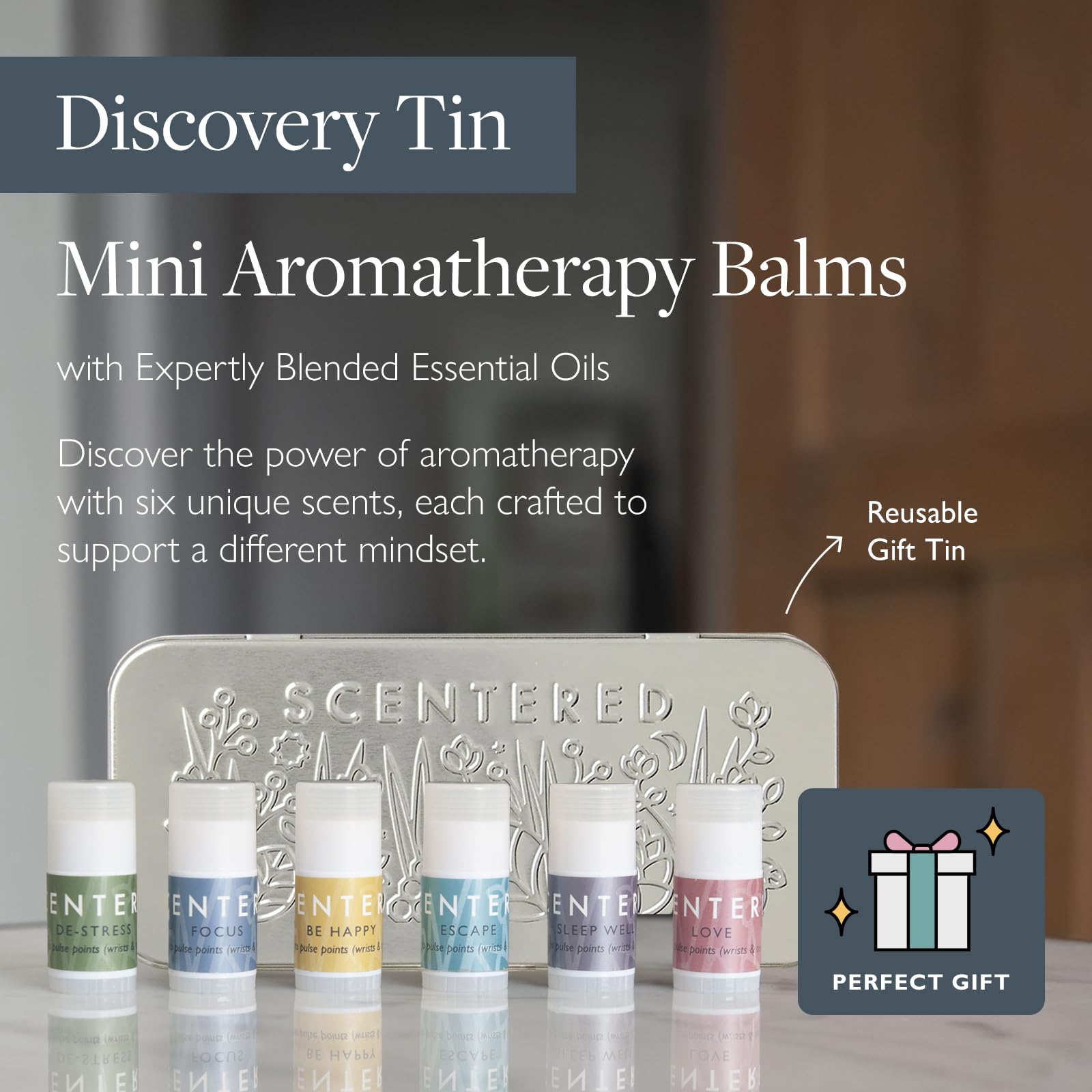 Scentered Sleep Well balm close-up highlighting soothing lavender aroma