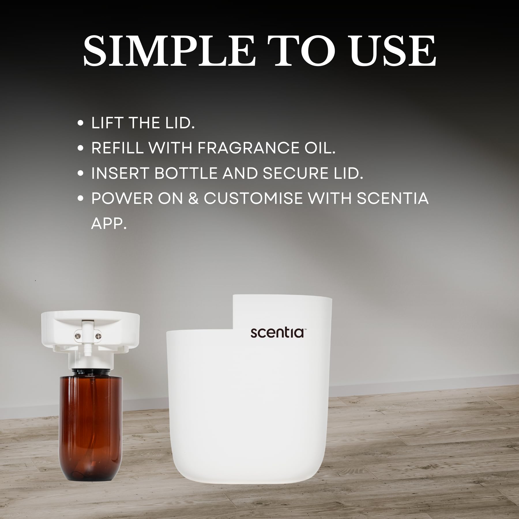 Scentia diffuser with app control for personalized diffusion