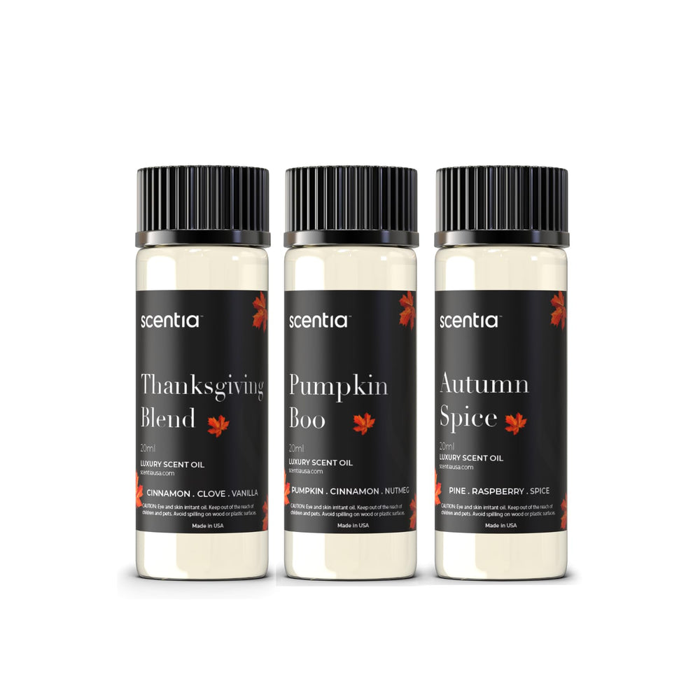 Scentia Autumn Spice bottle ready to elevate living room ambiance