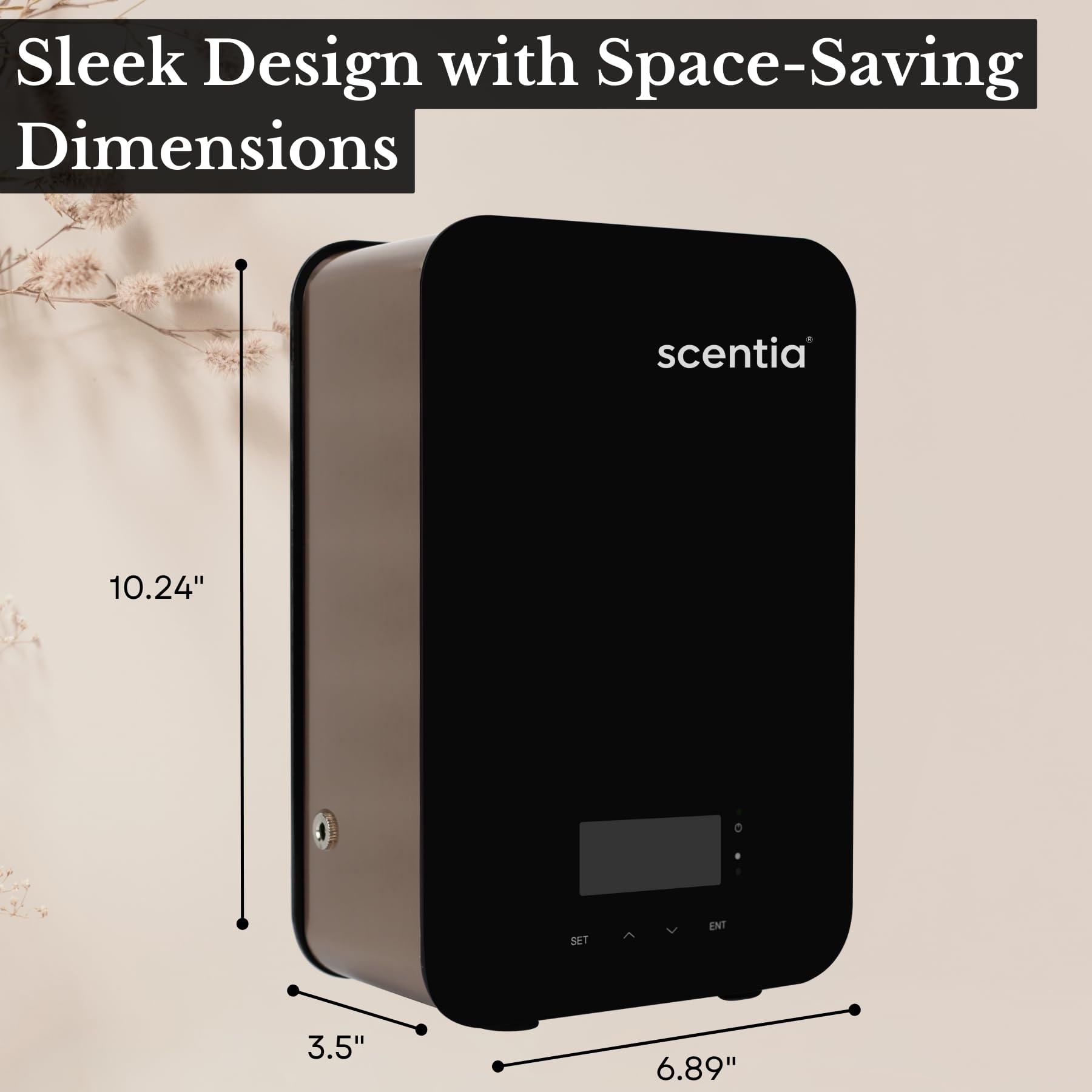 Scentia Casa SC2000 black side profile highlights premium metal construction.