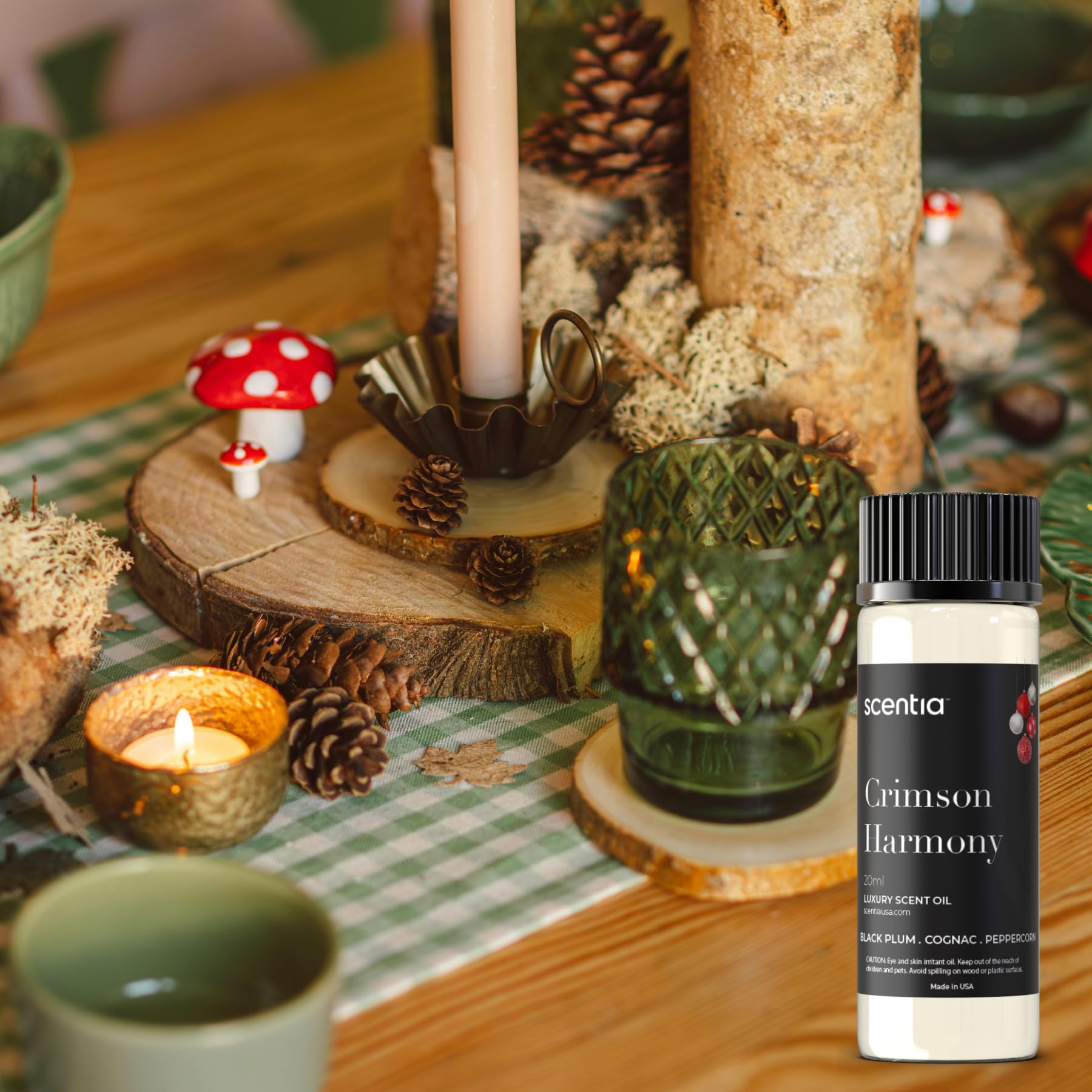Scentia Crimson Harmony bottle delivers bright citrus and cedar for energizing spaces