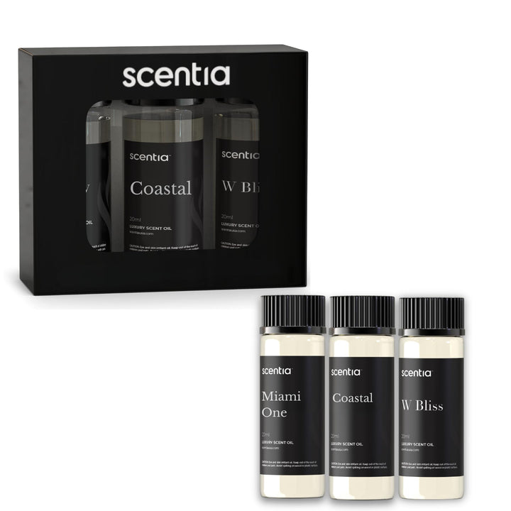 Three 20ml sampler bottles by Scentia for discovery