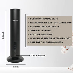Scentia Max diffuser on a desk with black finish for room-wide aroma.