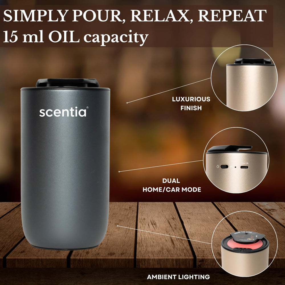 Scentia MiniPod compact carry case for travel and on-the-go scenting.