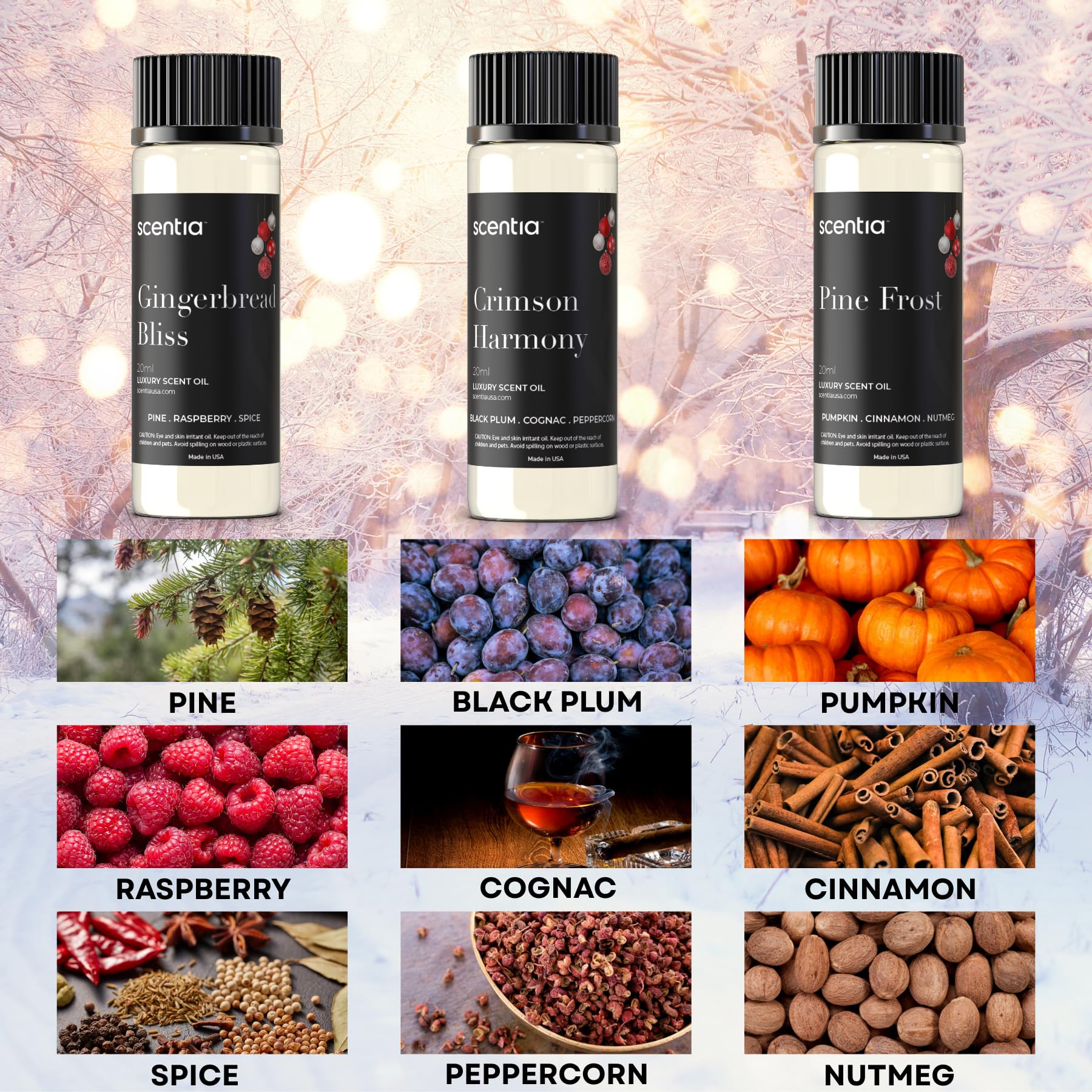 Scentia Pine Frost diffuser oil bottle for ultrasonic diffusers