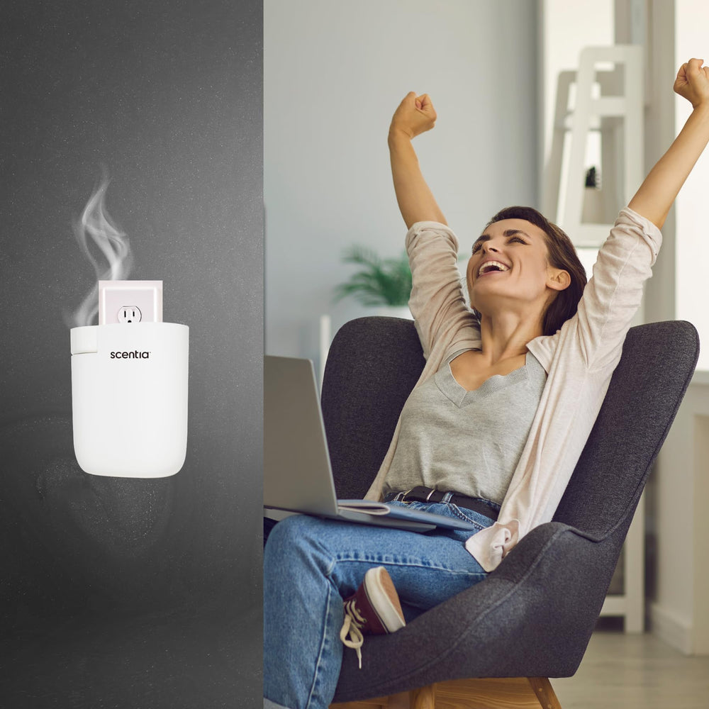 Scentia white finish diffuser complements modern interiors