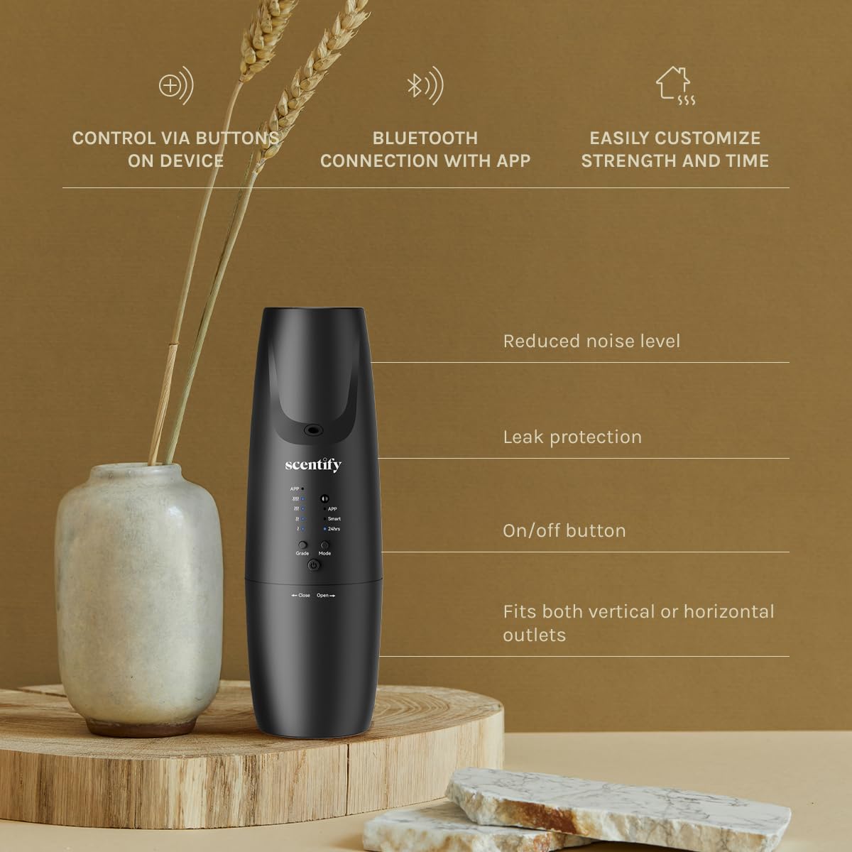 Scentify Plug-in Diffuser V2 compact front view enables elegant styling