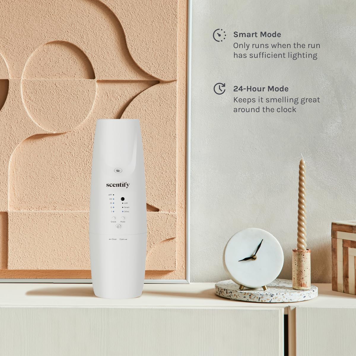 Scentify Plug-in Diffuser V2 operates quietly, ideal for bedrooms and workspaces
