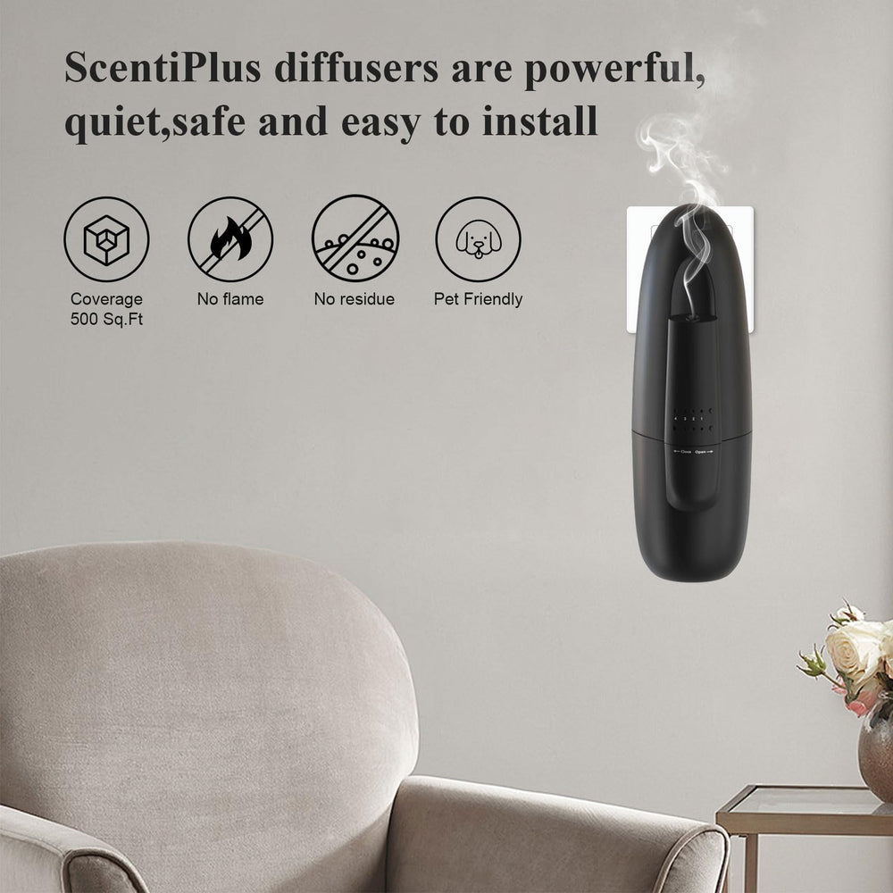 Scentiplus portable design shown, ideal for small spaces.