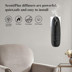 Scentiplus portable design shown, ideal for small spaces.