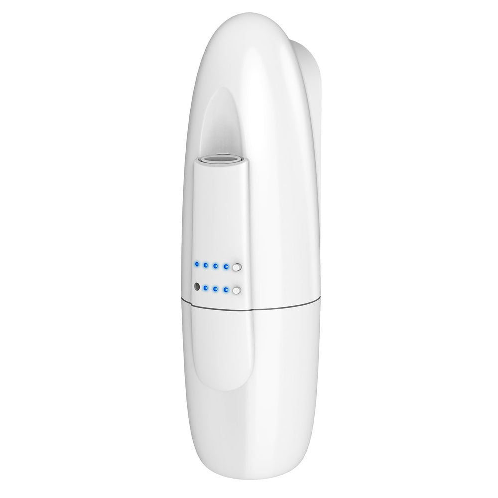 Scentiplus plug-in front view illustrating a clean white diffuser for home fragrance.