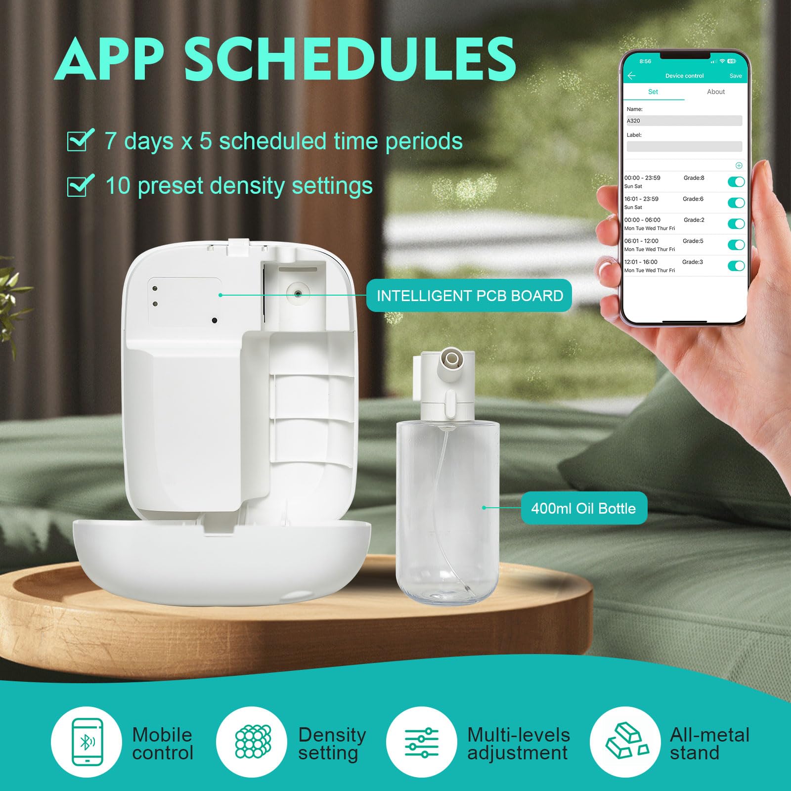 Scentiplus Scent Air Machine control panel for easy app and voice control