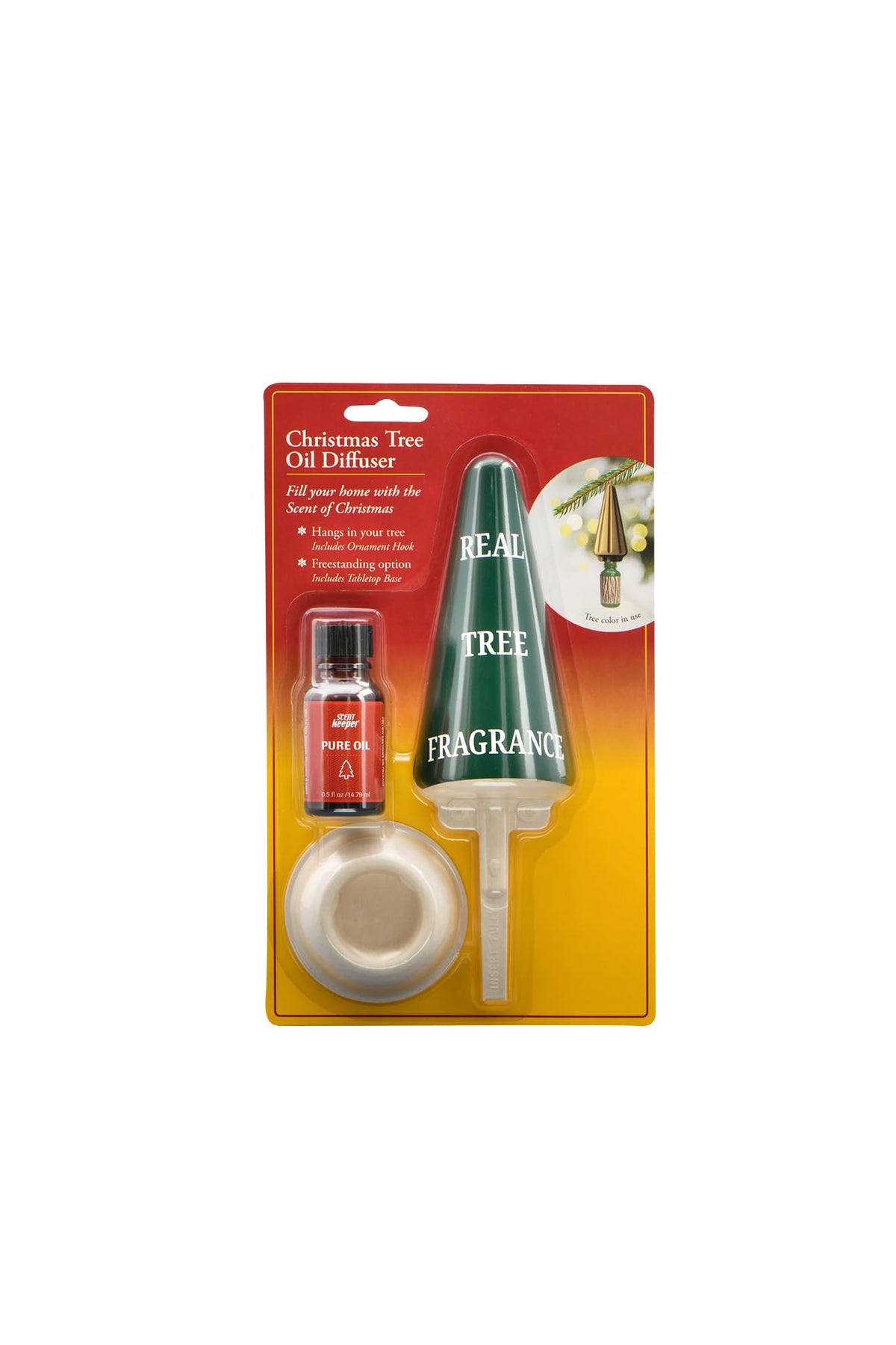 SCENTKEEPER Christmas Tree Diffuser hidden in a tree for subtle evergreen fragrance.