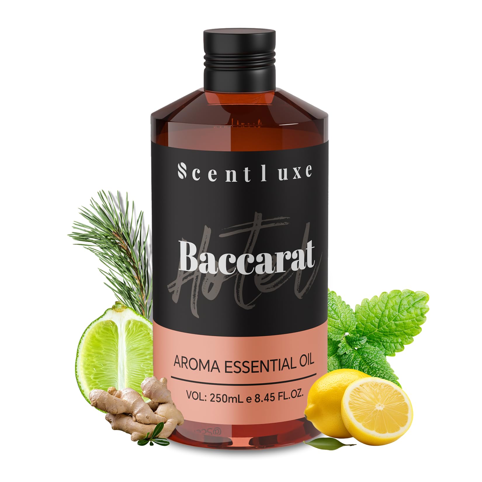Scentluxe Baccarat diffuser oil bottle for long-lasting hotel fragrance