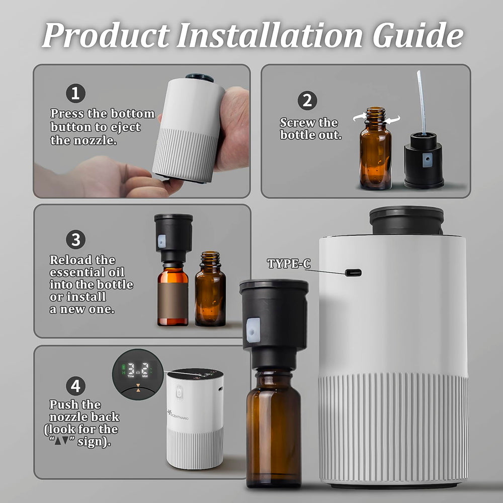 SCENTNARIO car and home modes switch for versatile diffusion.