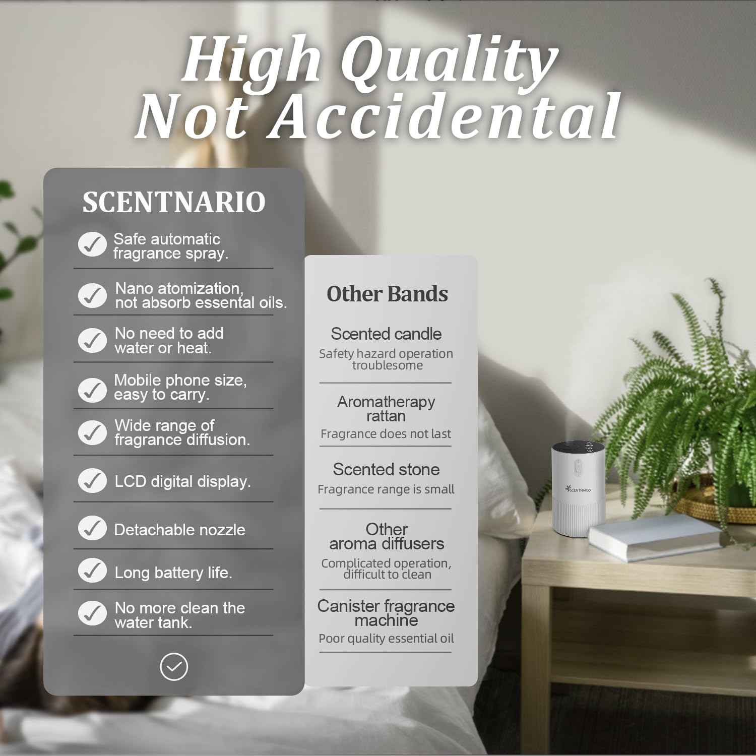 SCENTNARIO compact portable design fits car or desk space.