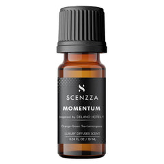 SCENZZA Momentum bottle-cap close-up for luxe ambience.