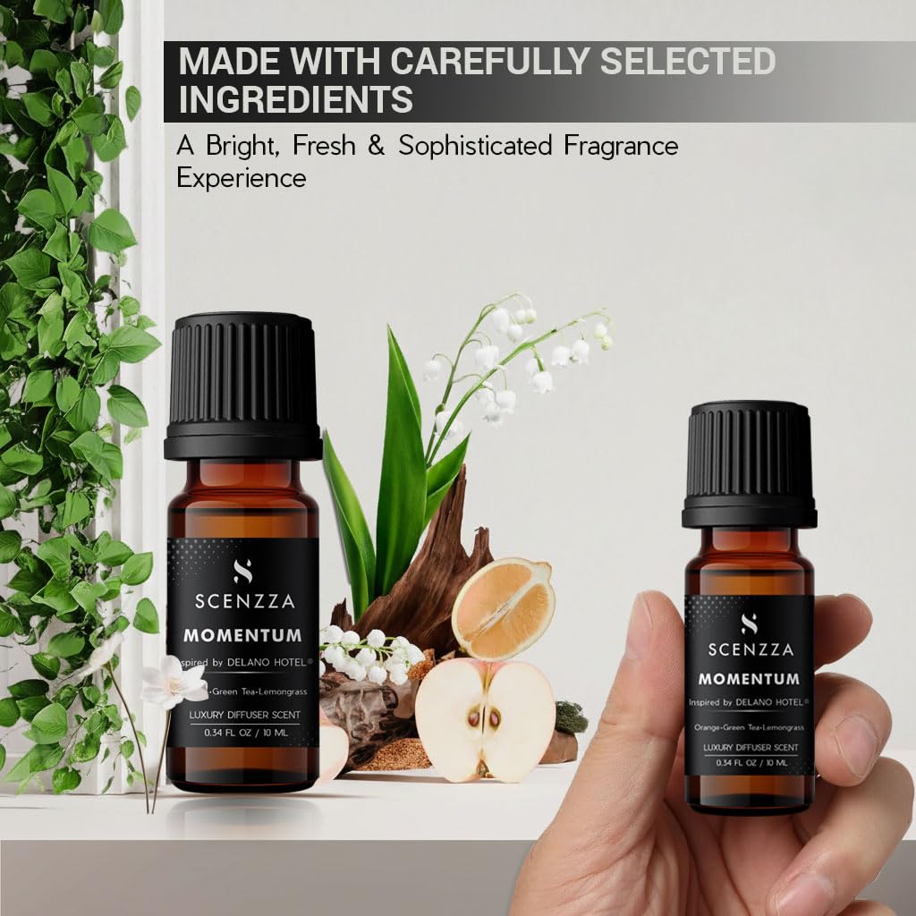 SCENZZA Momentum ultrasonic diffuser setup for quick scent boost.