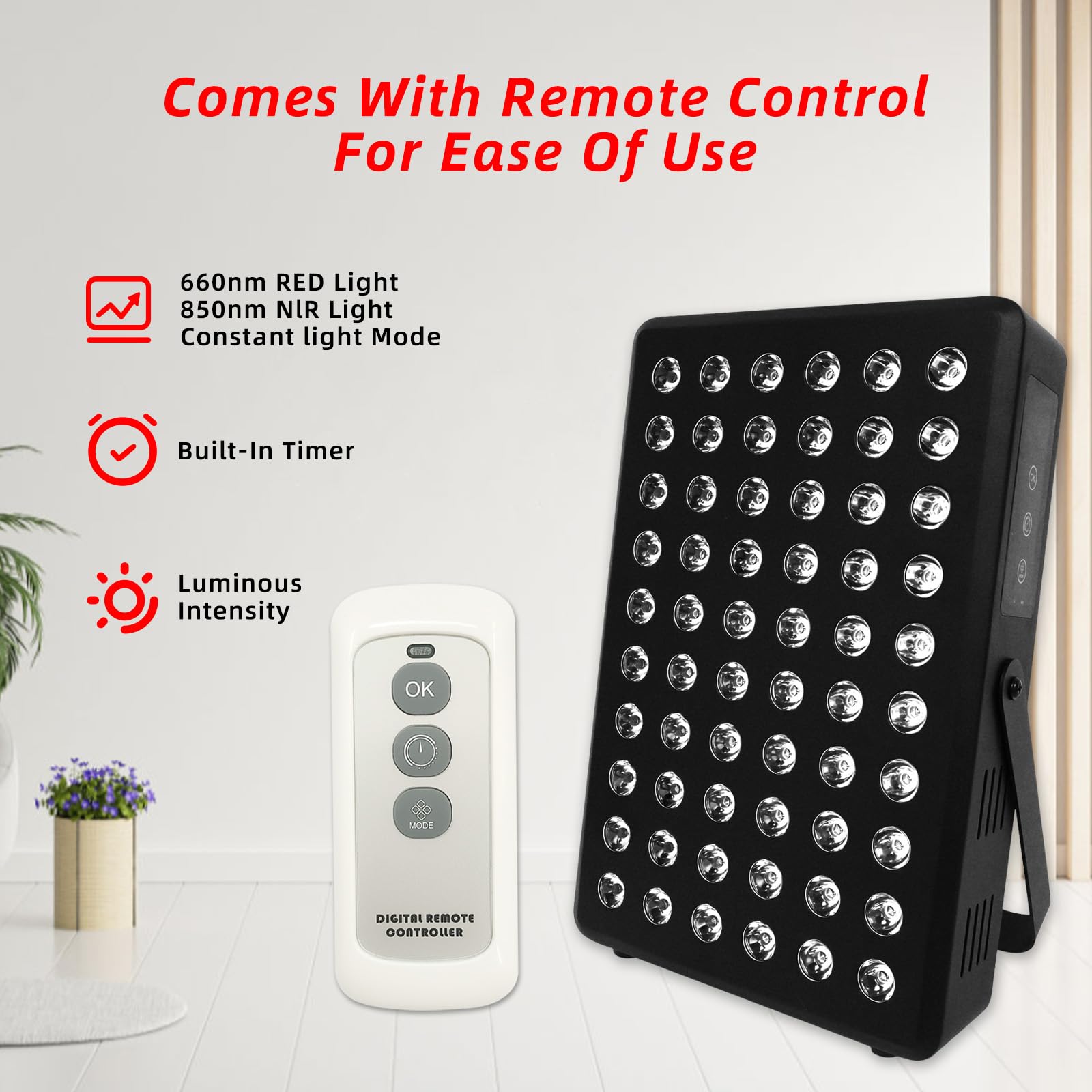 SCESFU red light panel supports at-home recovery after workouts.