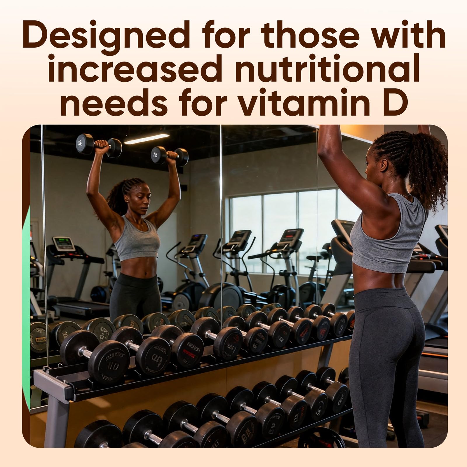 CrownHer Naturals D3 K2 softgels on the go, easy daily dose for bone health.