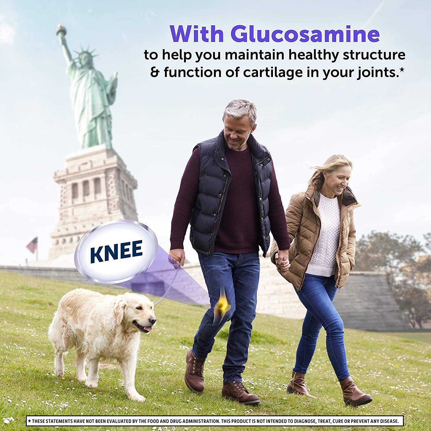 Schiff Glucosamine with Hyaluronic Acid softgels closeup shows easy-to-swallow capsules.