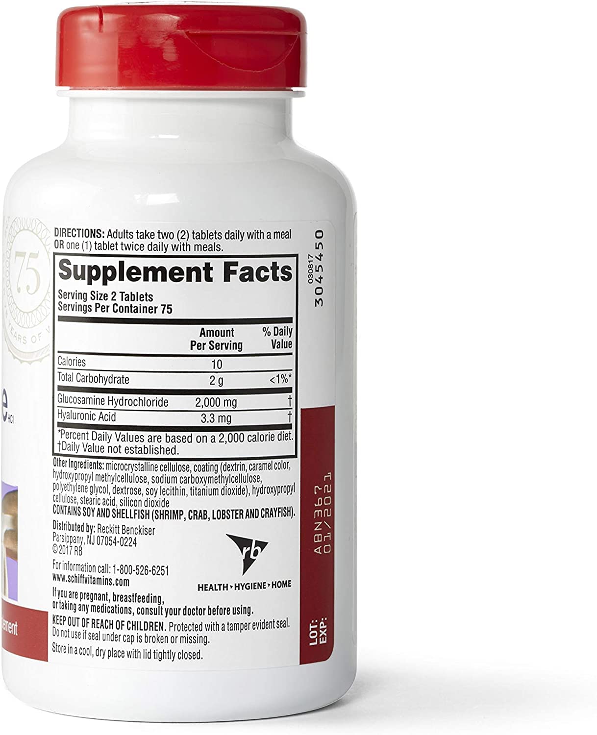 Schiff Glucosamine with Hyaluronic Acid two-bottle display suggests routine use.