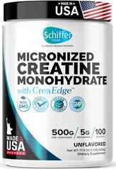 SCHIFFER HEALTH Creatine Monohydrate bottle front for workouts and muscle support