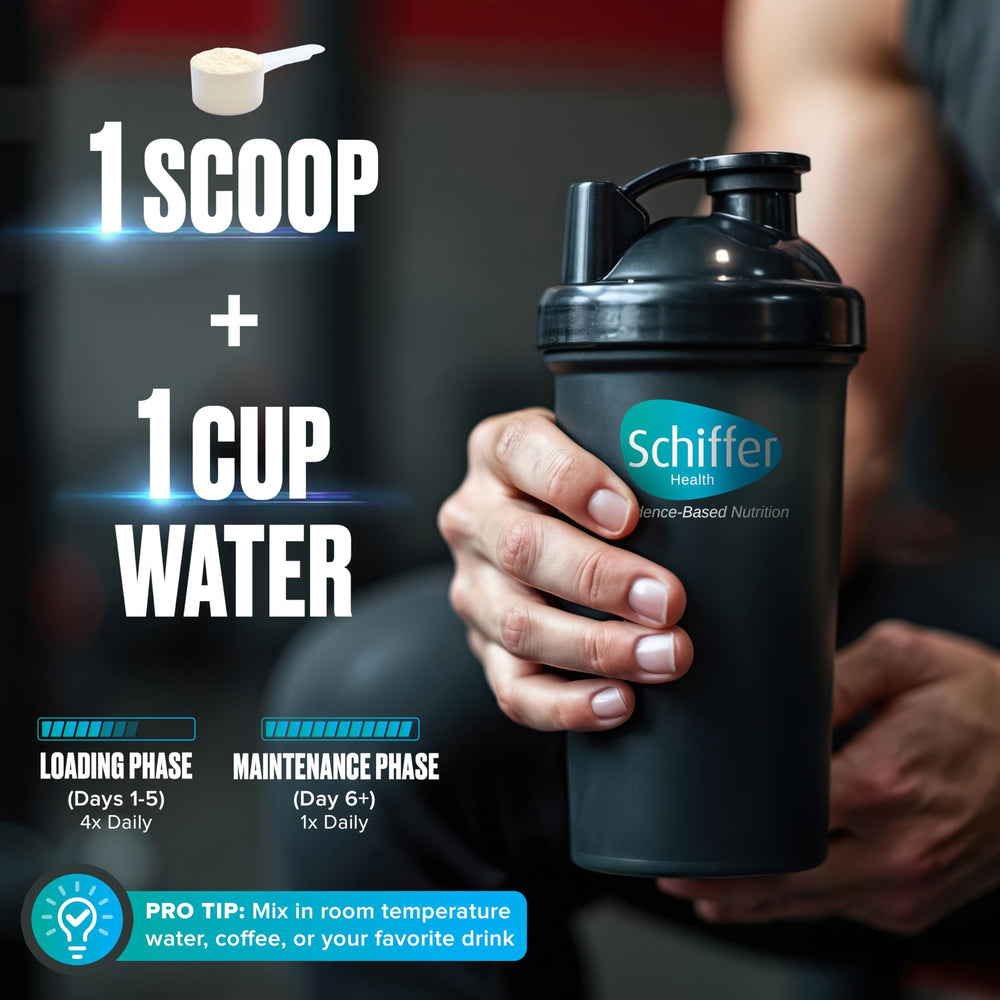 SCHIFFER HEALTH Creatine Monohydrate powder stirred into coffee for energy