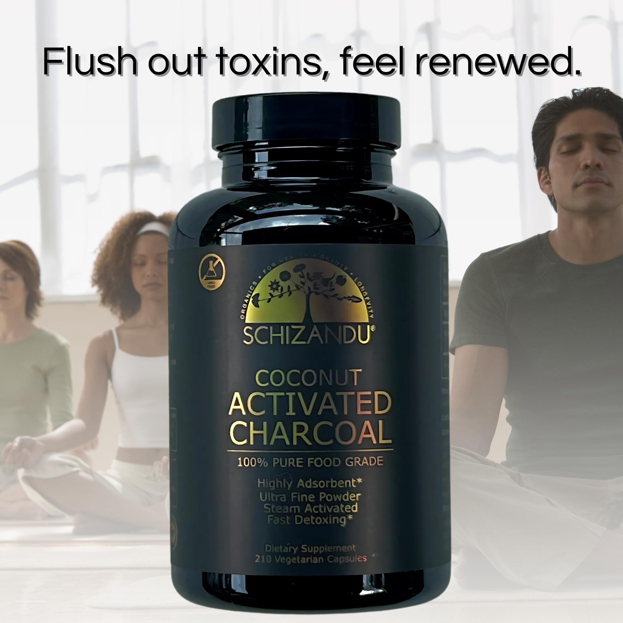Schizandu Organics travel pack of coconut charcoal capsules for on-the-go detox.