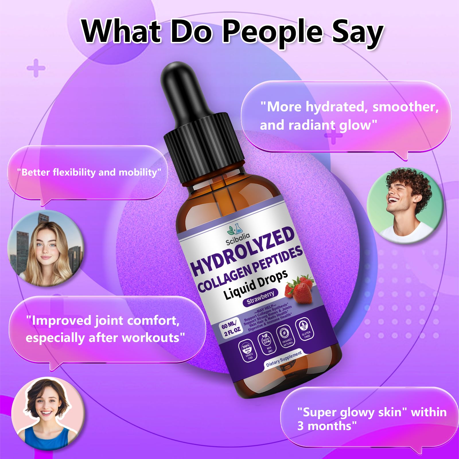 Ingredients include Vitamin C, Biotin, and Hyaluronic Acid