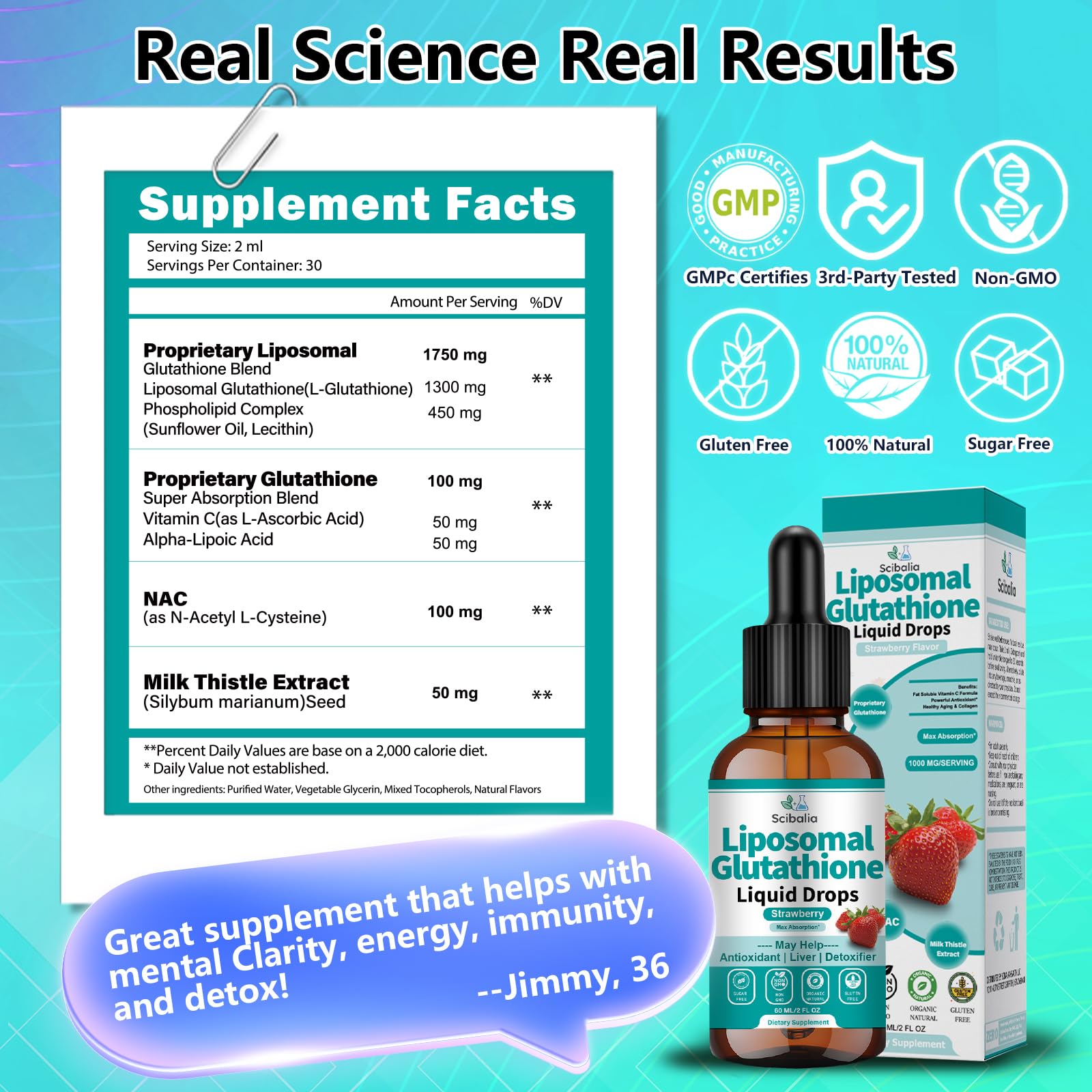 Scibalia liposomal glutathione travel packaging for on-the-go wellness