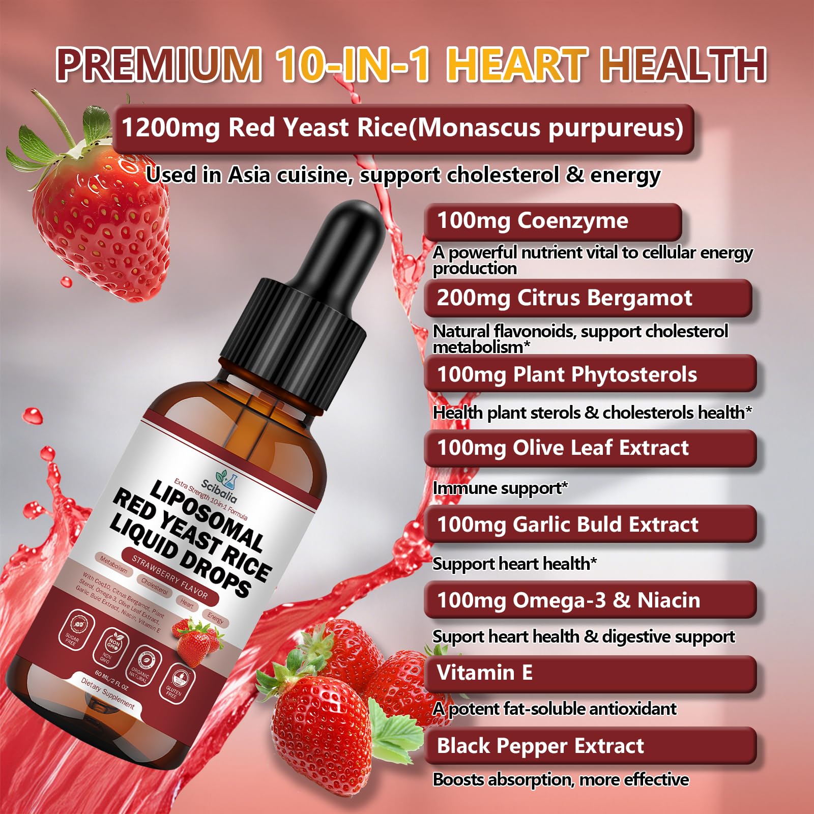 Scibalia liposomal red yeast rice drops being dispensed for easy use