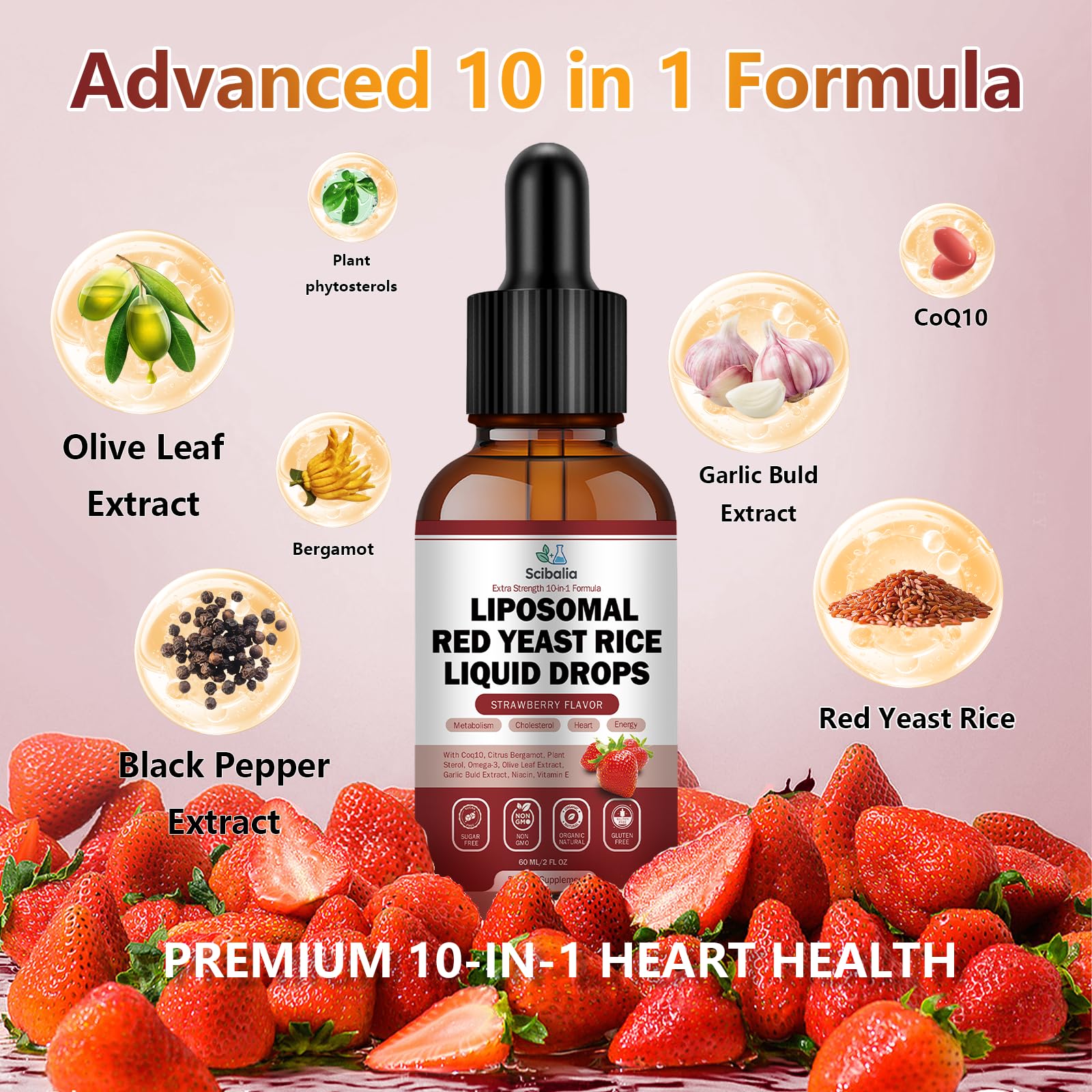 Scibalia red yeast rice label graphic highlighting lipid-friendly ingredients