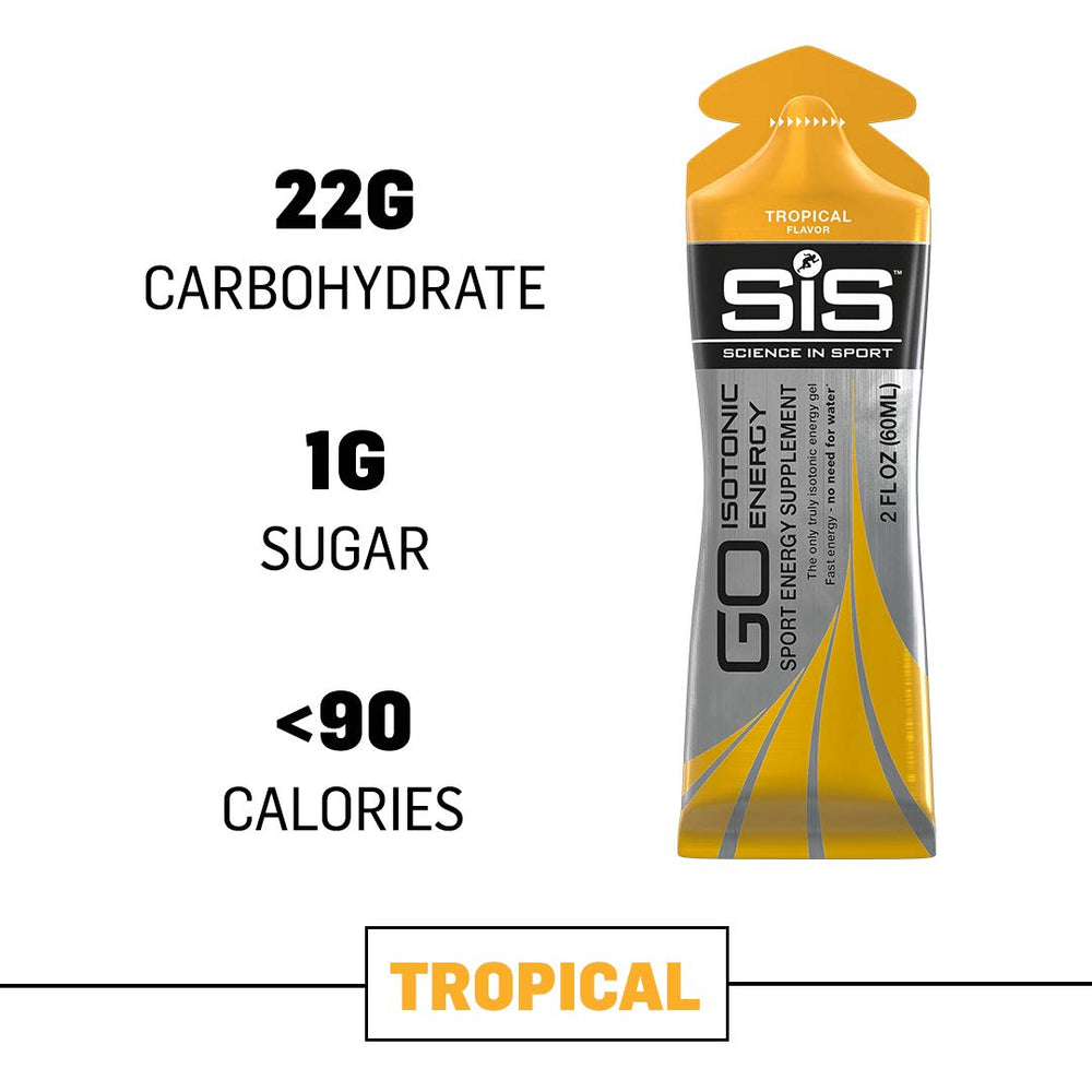 Science in Sport energy gel tropical pack 6x2oz for endurance fueling on the move