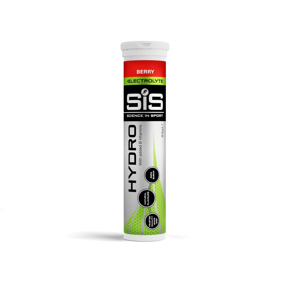 Science in Sport SIS electrolyte tablets Berry tube close-up for on-the-go hydration.