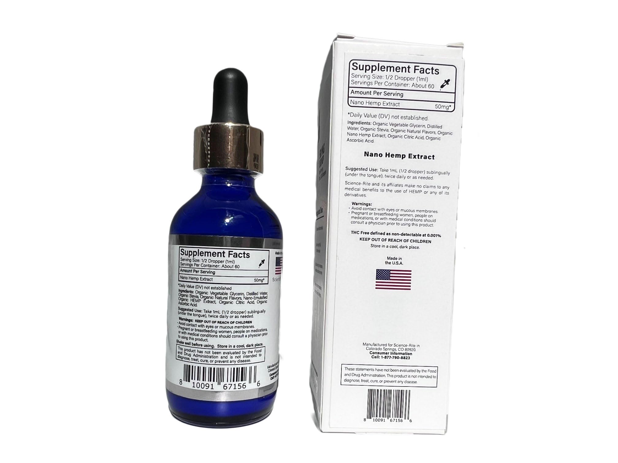 Science-Rite Nano mint flavor label communicates vegan and non GMO quality