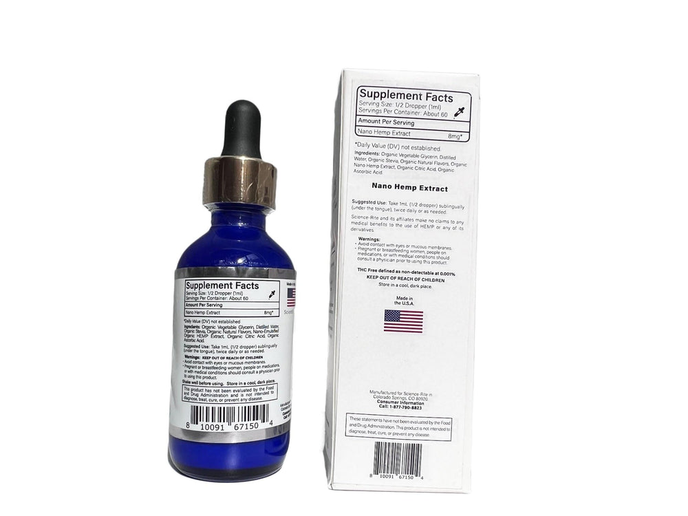 Science-Rite Nano Water-Soluble Hemp pour-scene showing easy dosing on the go