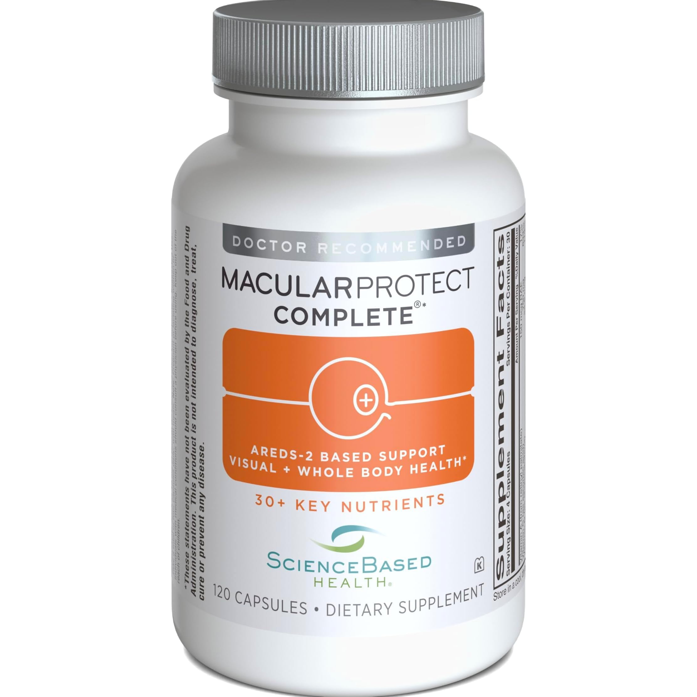 ScienceBased Health MacularProtect Complete bottle front showing 120 capsules for daily eye support
