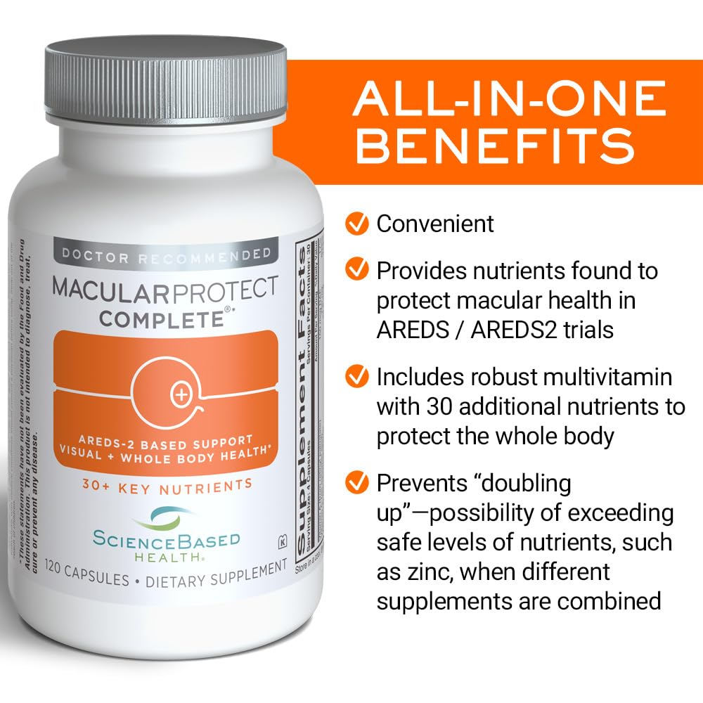 ScienceBased Health MacularProtect Complete capsules packaging highlighting AREDS 2 nutrients