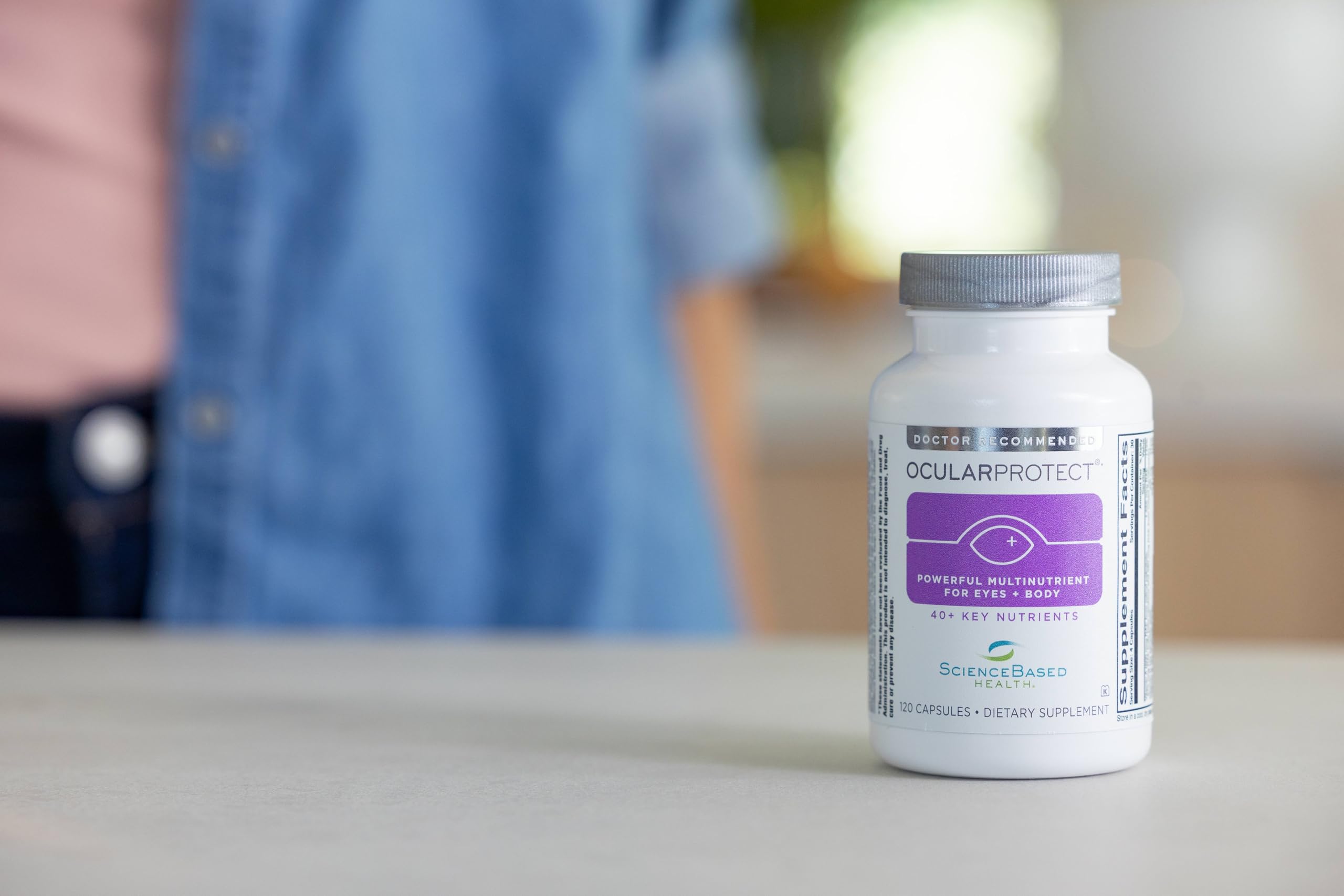 Close-up of ScienceBased Health OcularProtect ingredients panel for eye-support nutrients.