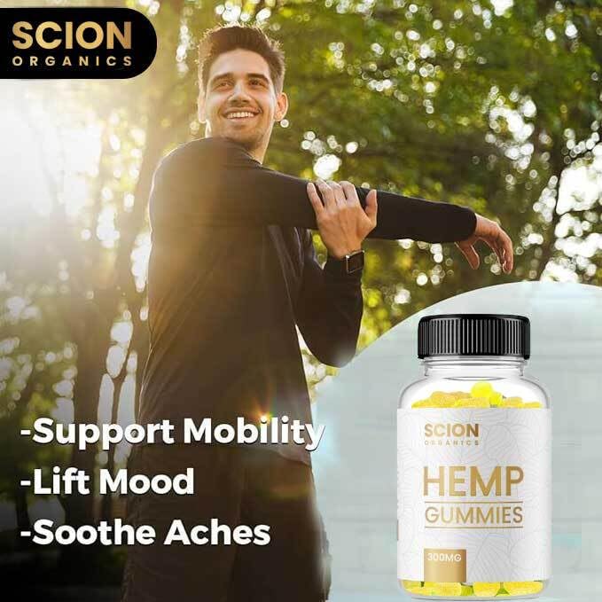 Two-pack display of Scion Organics gummies for daily use