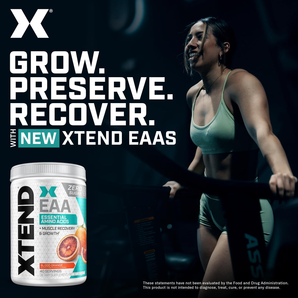 Scivation Xtend EAA powder mixed in water with vibrant flavor