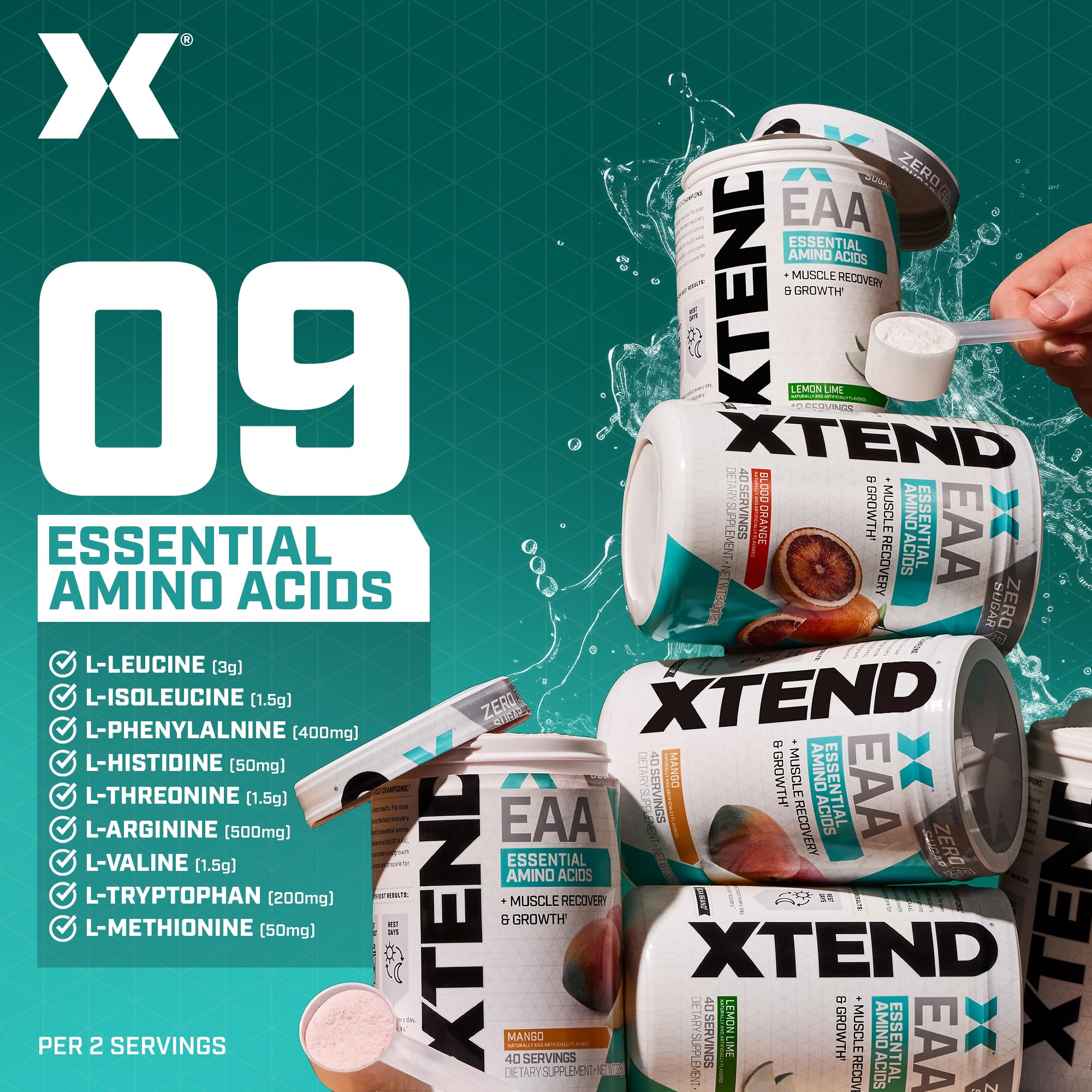 Scivation Xtend EAA glass of lemon-lime drink after workout