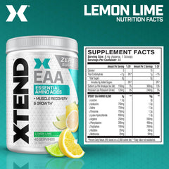 Scivation Xtend EAA label closeup highlighting essential amino acids