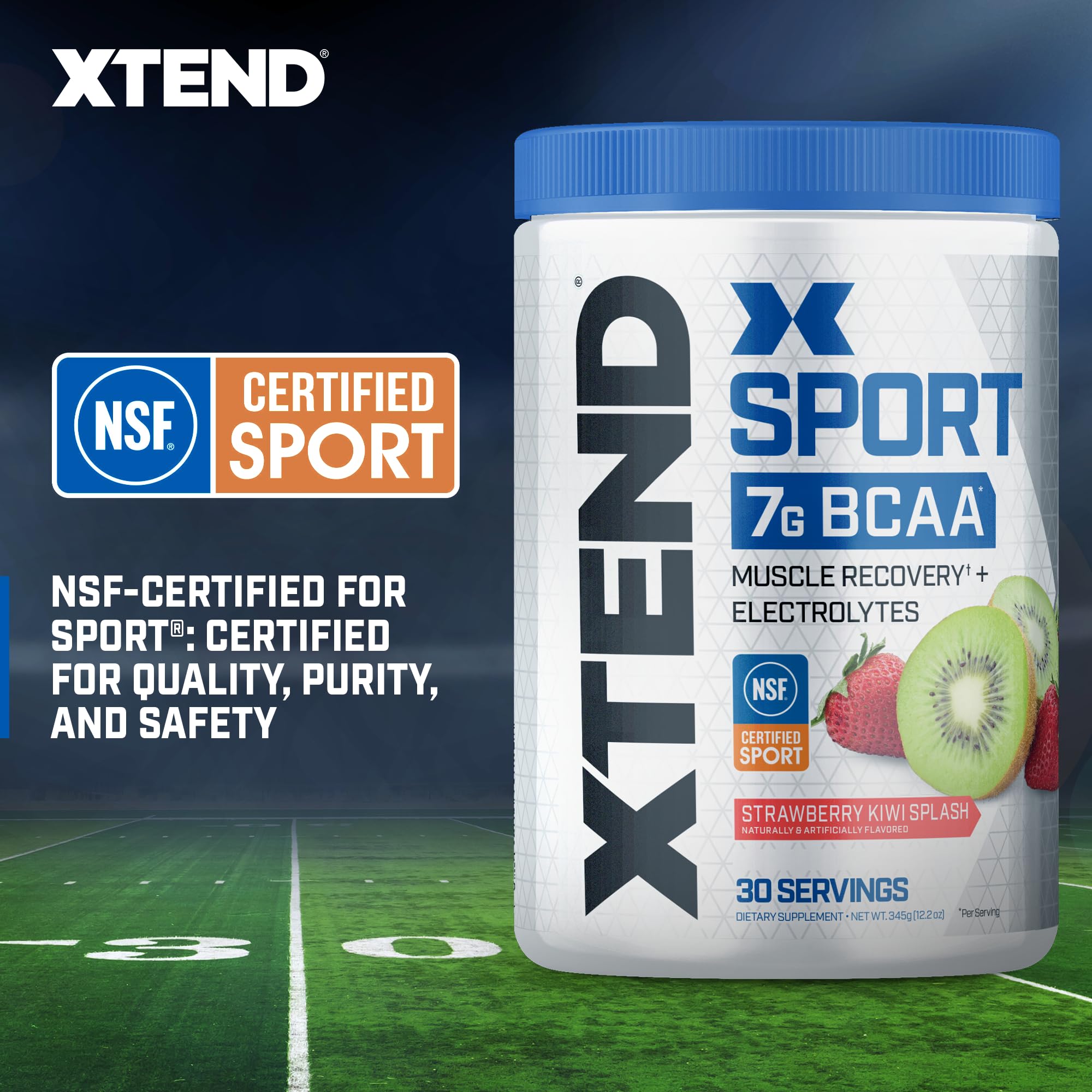 Scivation XTEND electrolyte blend pack highlights minerals for hydration during workouts.