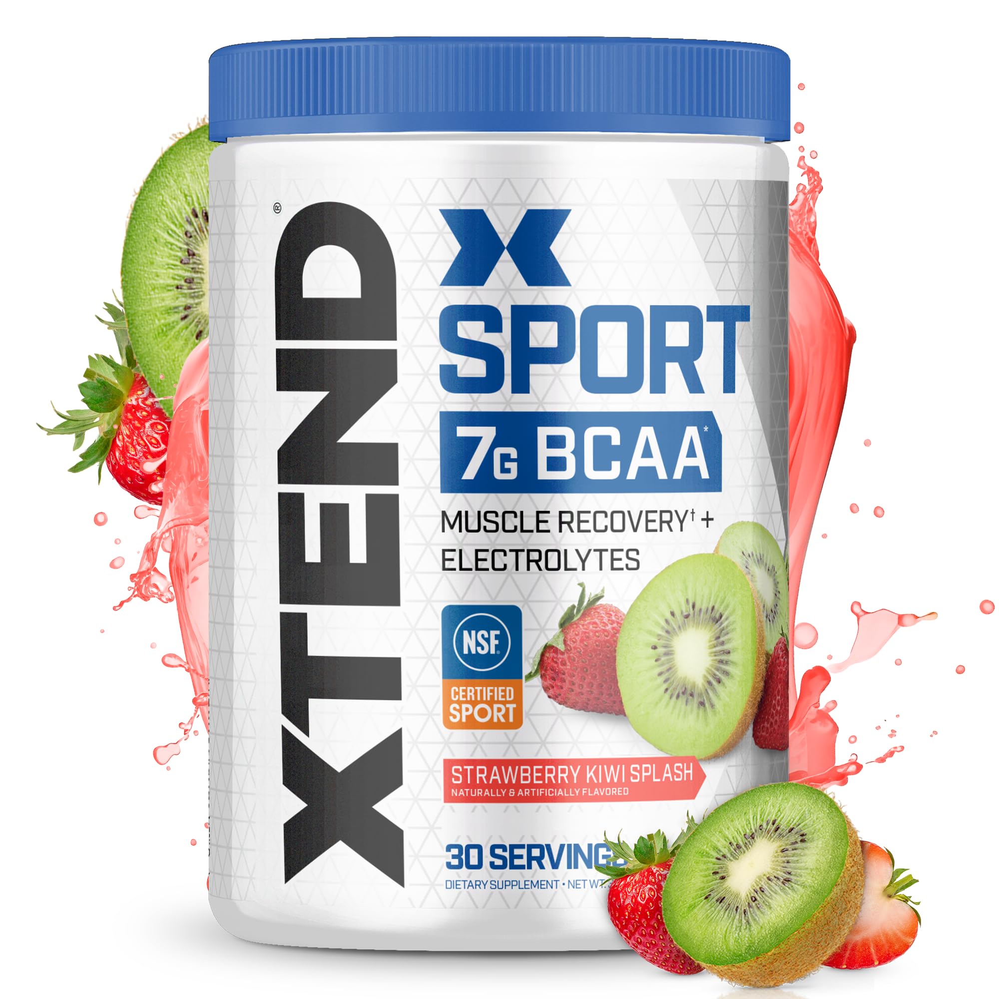 Scivation XTEND Sport Strawberry Kiwi Splash bottle emphasizes hydration support for workouts.