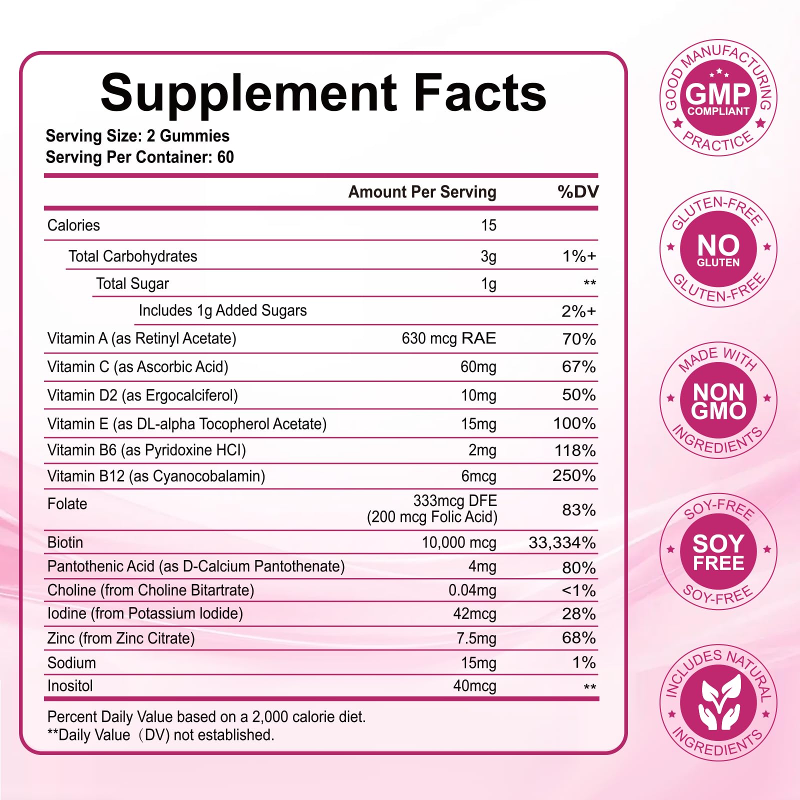 Close-up of SCOLA biotin 10,000 mcg gummy highlighting daily beauty support.
