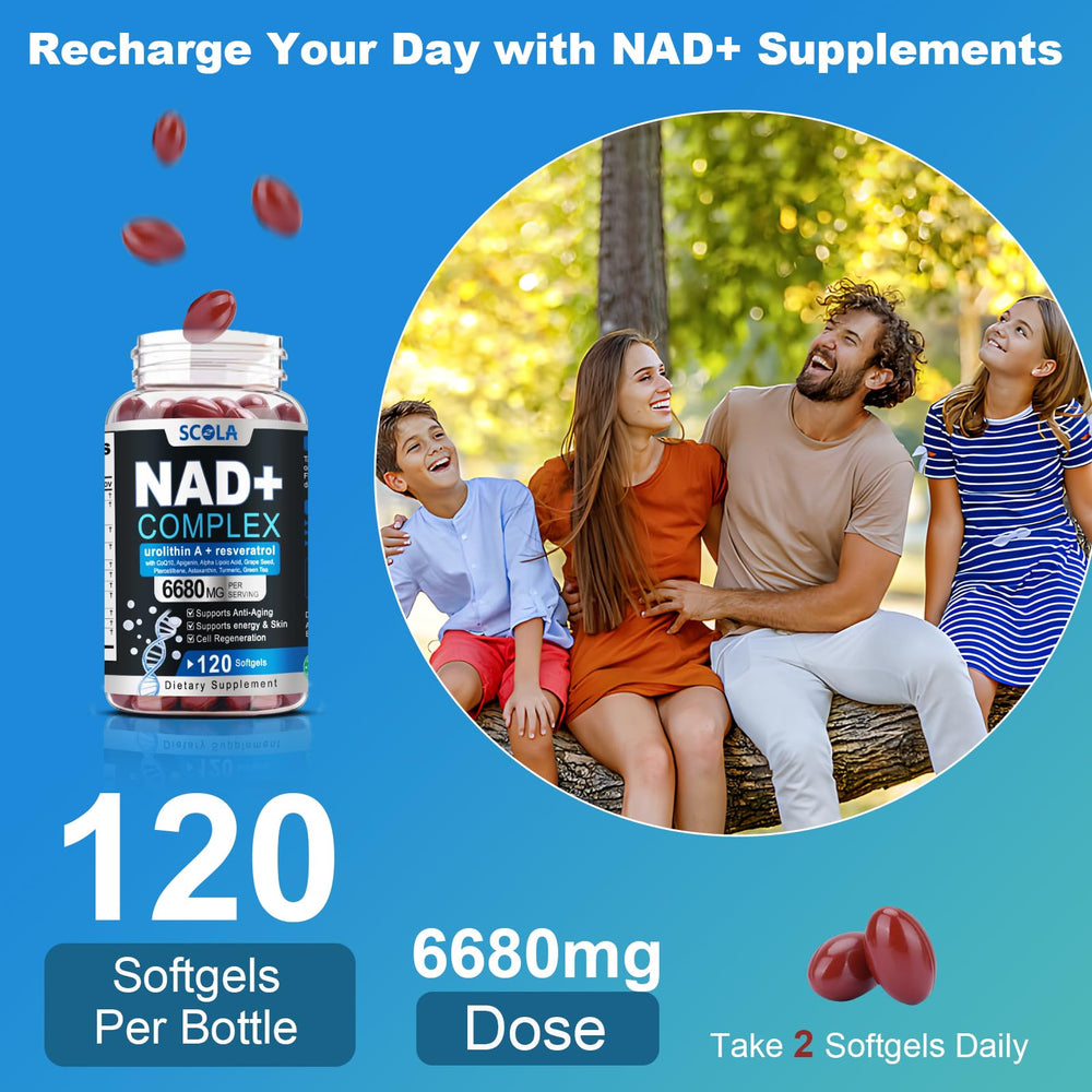 SCOLA NAD packaging graphic highlights non-GMO and gluten-free formulation