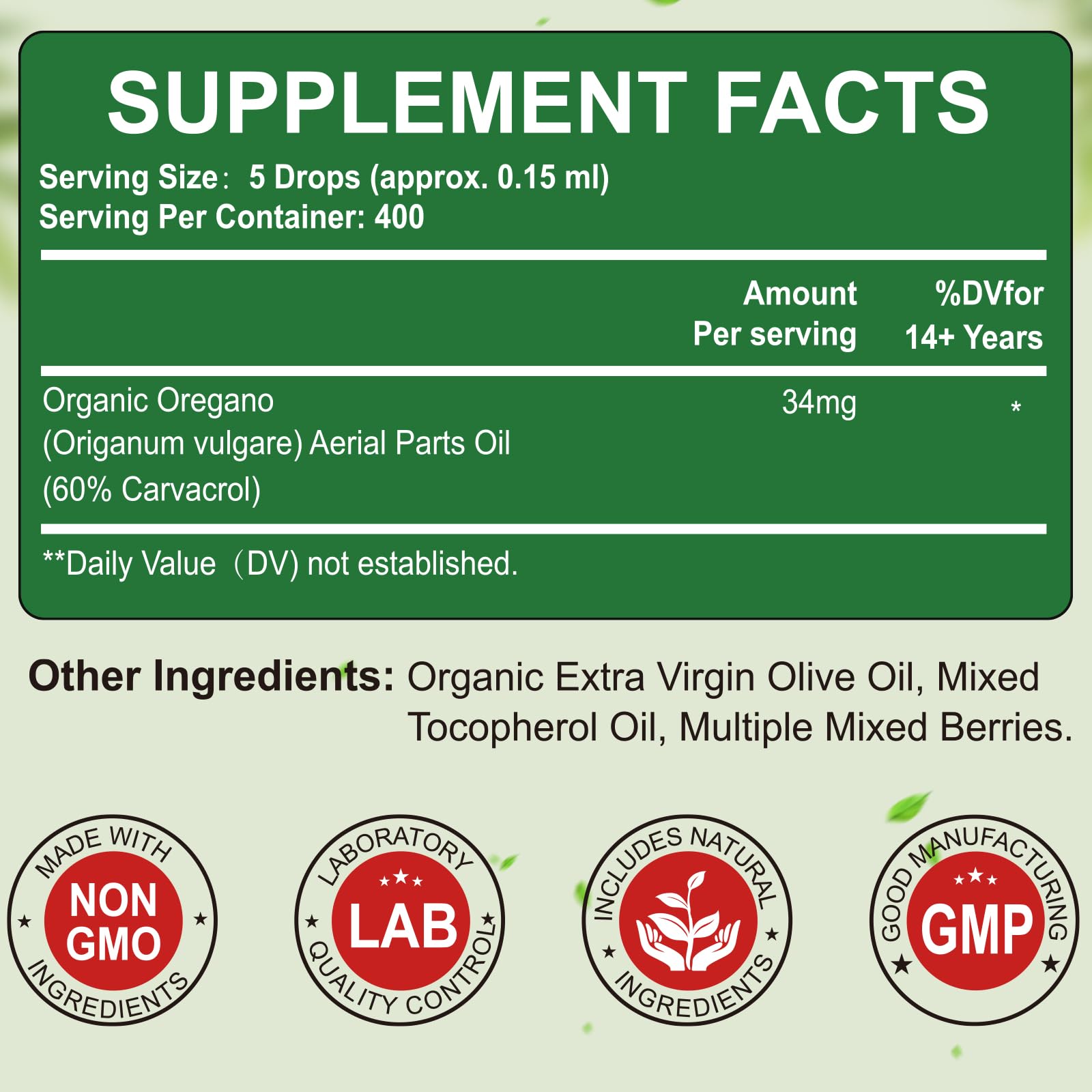 SCOLA Organics oregano drops with dropper, enabling precise dosing for easy daily wellness.
